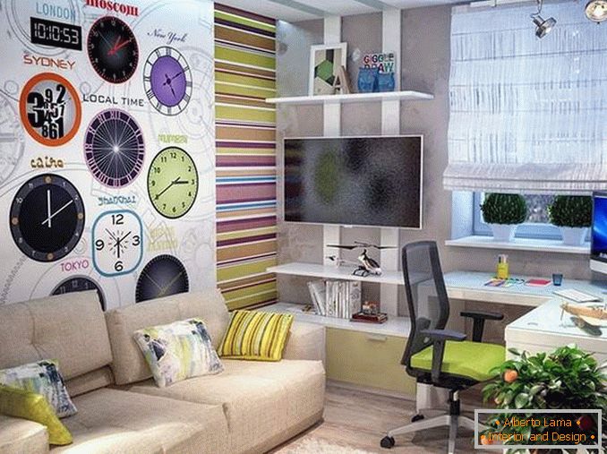 Дизайн двокімнатної квартири для сім'ї з підлітком - фото дитячої