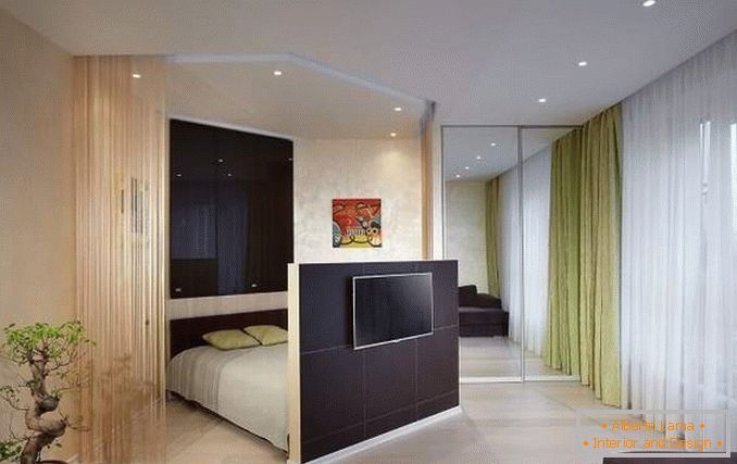 Дизайн двокімнатної квартири для сім'ї з дитиною - інтер'єр спальні залу