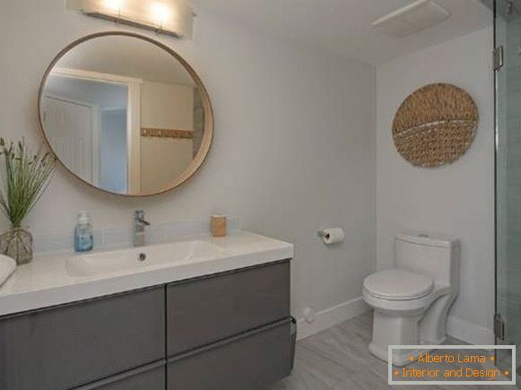 Сучасний дизайн ванної кімнати в сірому кольорі - фото 2016 року