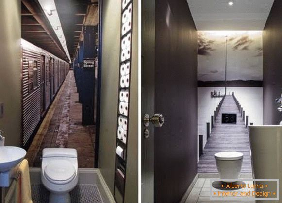 Фотошпалери в дизайні ванної кімнати і туалету