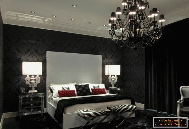 чорно-розкішні готичні спальні ідеї