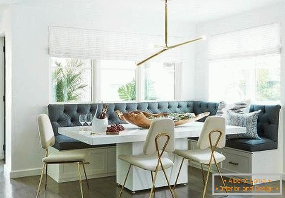 зручний кутовий диван на кухню с отсеками