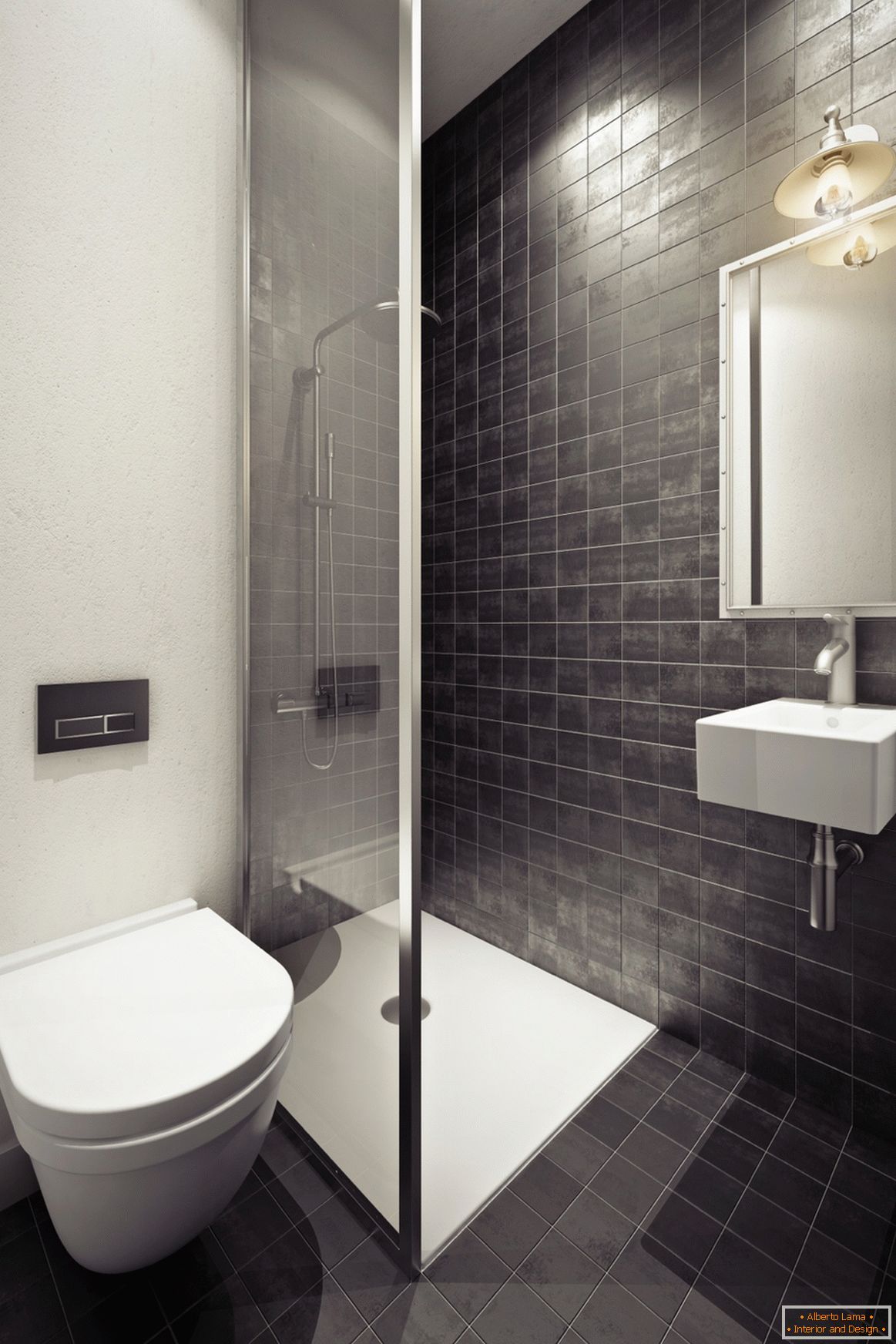 Дизайн ванної в сірих тонах