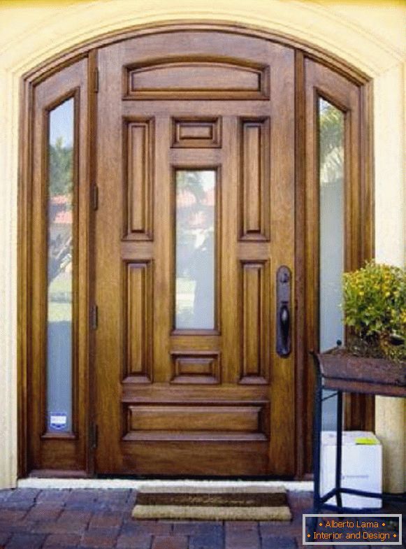 дерев'яні вхідні двері зі склопакетом, фото 18