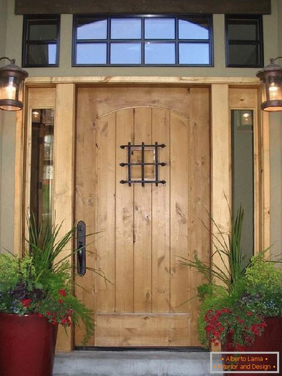 красиві дерев'яні вхідні двері, фото 38