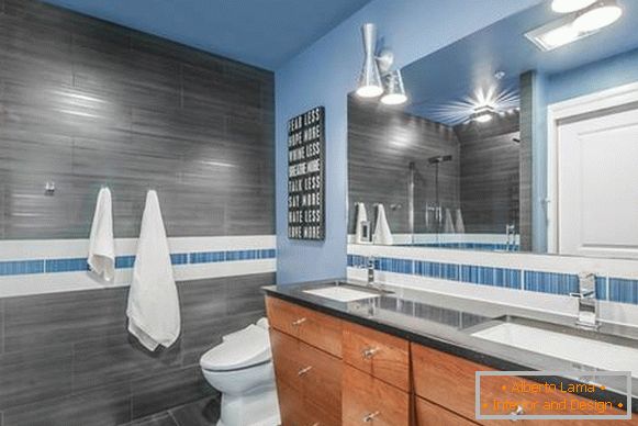 Яскравий блакитний в інтер'єрі ванної кімнати 2016