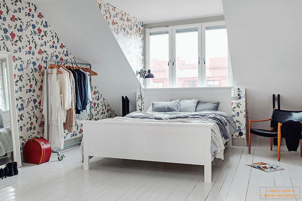 Інтер'єр спальні кімнати в скандинавському стилі