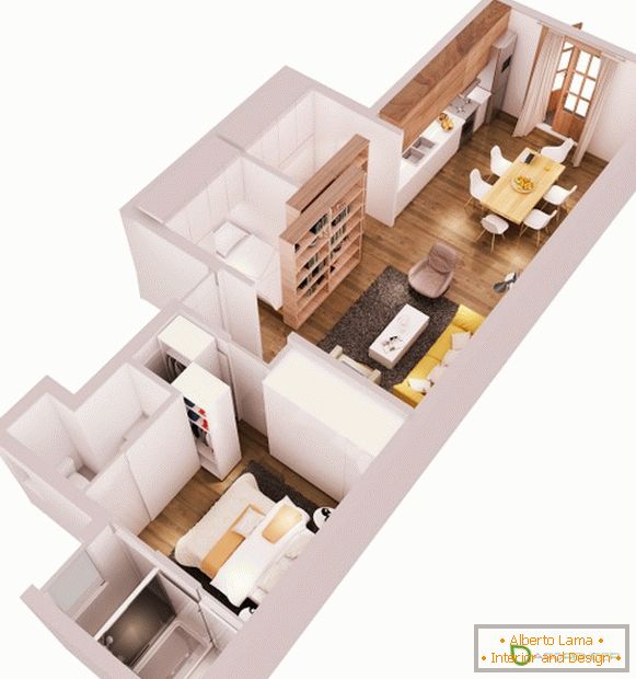 Планування квартири з однією спальнею
