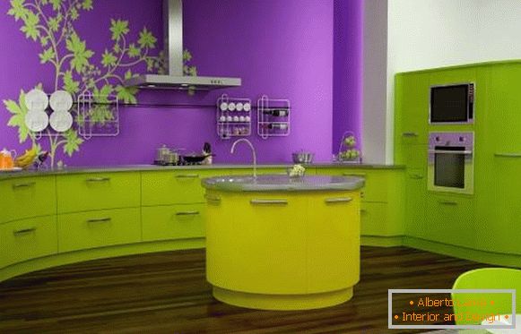 фіолетово-зелена-кухня