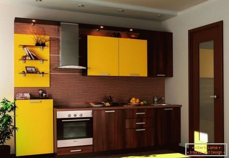 Жовто-коричнева кухня