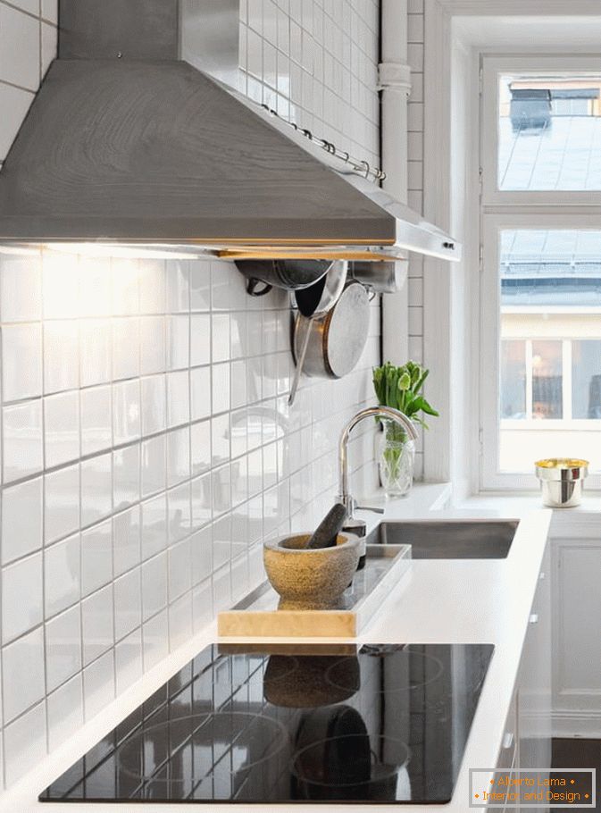 Кухня квартири-студії в скандинавському стилі