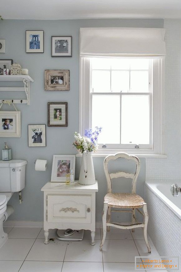 Незвичайне оформлення ванної кімнати в стилі Шеббі-шик