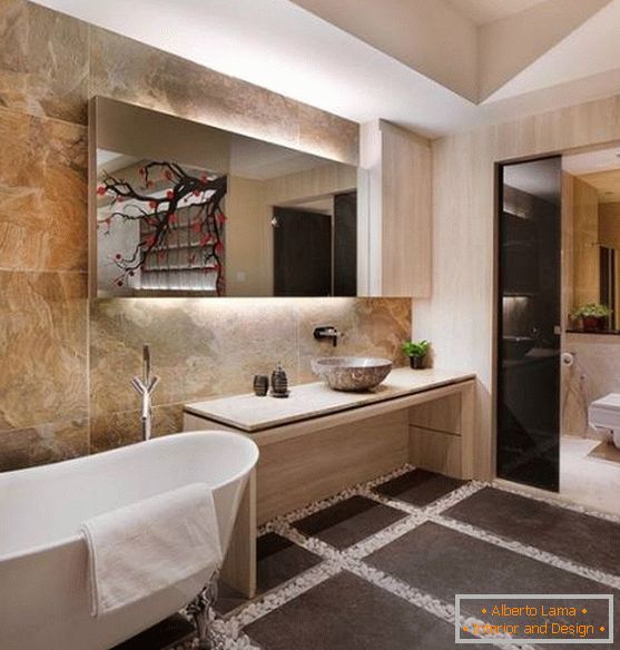 Мінімалістський дизайн ванної кімнати в азіатському стилі