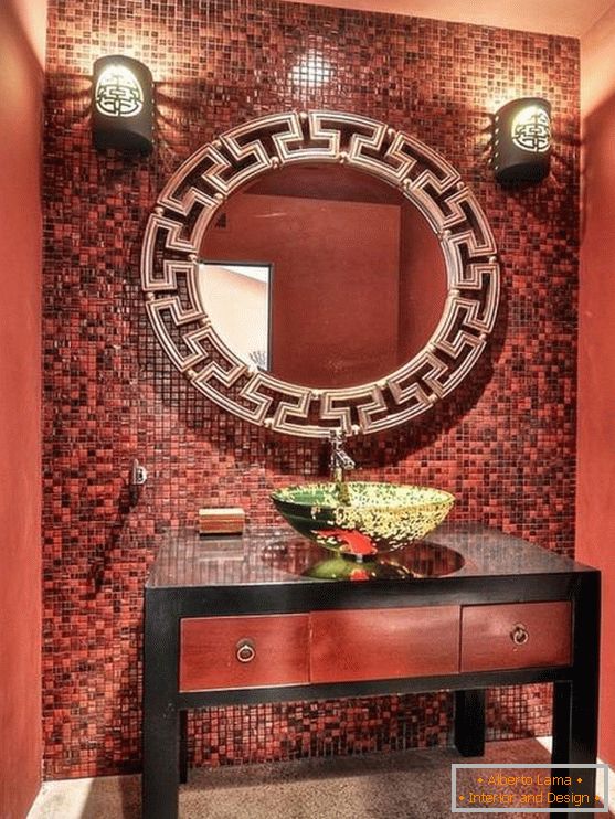 Червоний колір ванної кімнати в китайському стилі