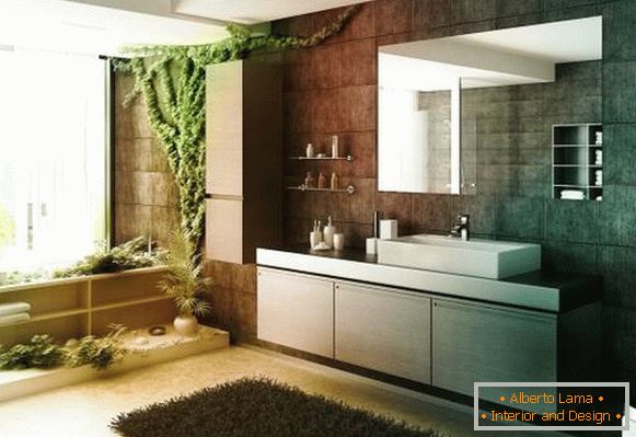 Еко дизайн великої ванної кімнати