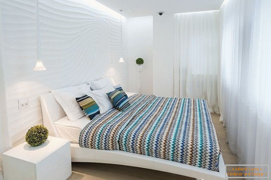 Білий колір спальні розширює простір