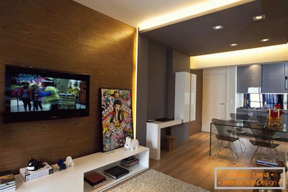 Теплі відтінки сірого і коричневого кольорів в інтер'єрі квартири