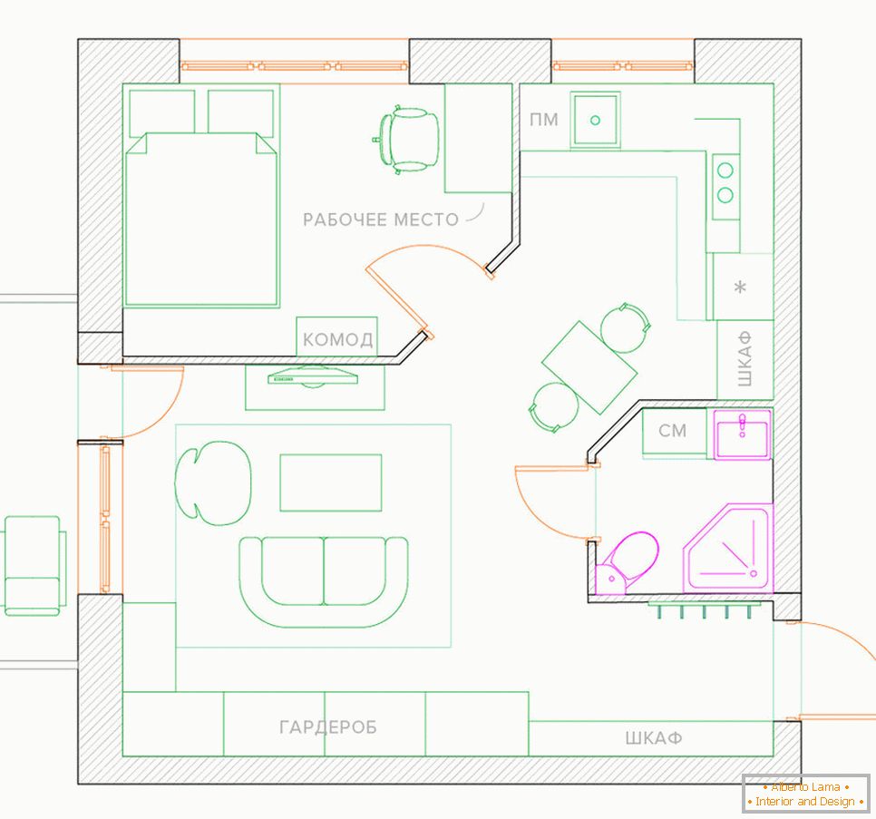 Перепланування однокімнатної квартири в квартиру зі спальнею
