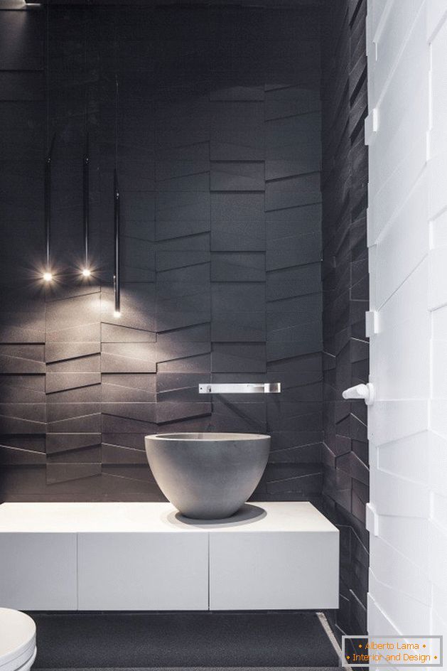 Приклад облицювання ванної кімнати 3d панелями