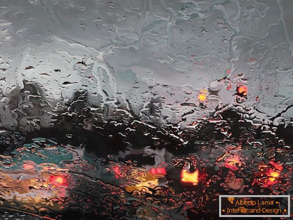Вид лобового скла під час дощу зсередини, художник Грегорі Теілкер