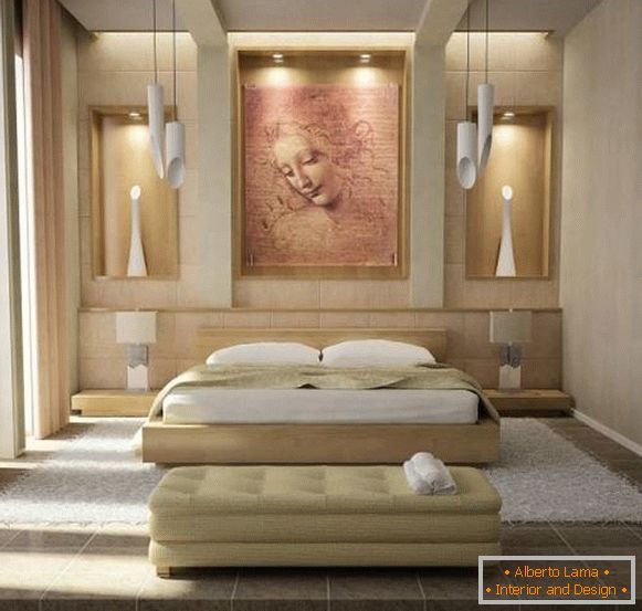 Надихаючий дизайн спальні зі скульптурними світильниками