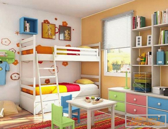 Яскрава різнобарвна дитяча кімната