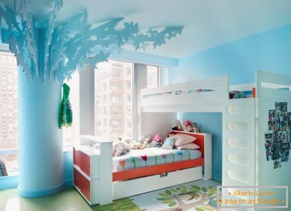 Яскравий блакитний дитяча кімната