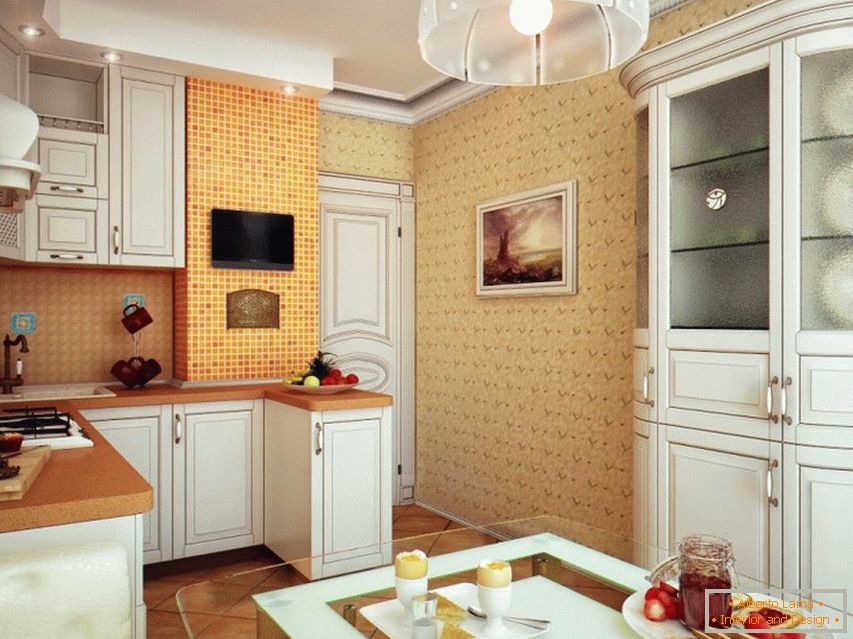 Приклад дизайну інтер'єру маленької кухні на фото