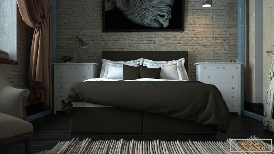 Приклад дизайну інтер'єру маленької спальні на фото