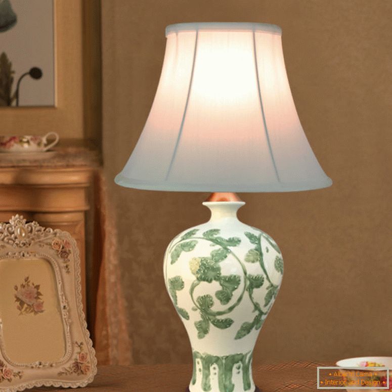 Європейський-стиль-110-у-220-у-джерело-світла-тканину-абажур-керамічні-лампводи-спальня-фарфор-настільна-лампа