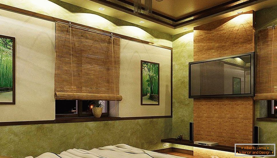 Бамбук в інтер'єрі спальні