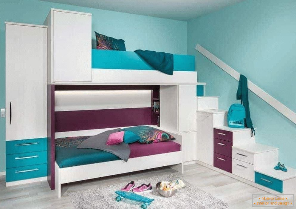 Дитяча кімната в бірюзовому кольорі