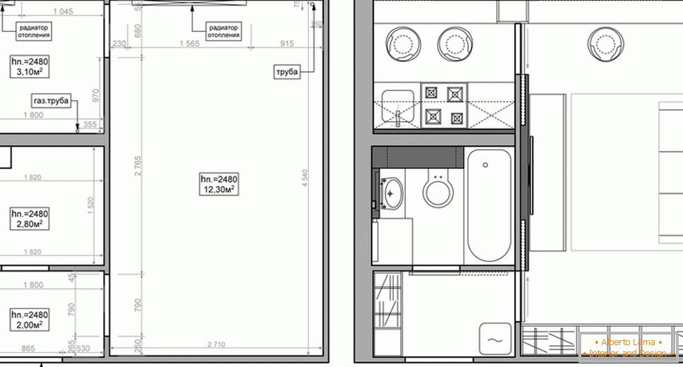 Планування і меблювання квартири-студії