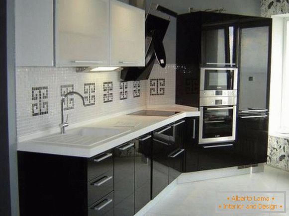Черно-белая кухня, фото 18