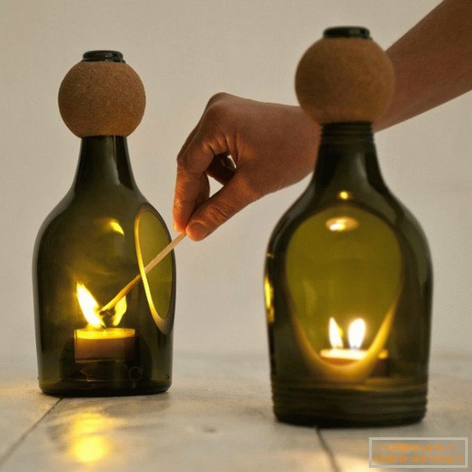 Свічкова світильник з пляшок