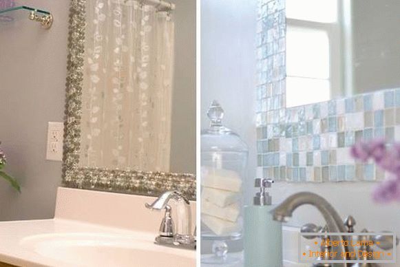 Як прикрасити стіни у ванній - декор дзеркала мозаїкою