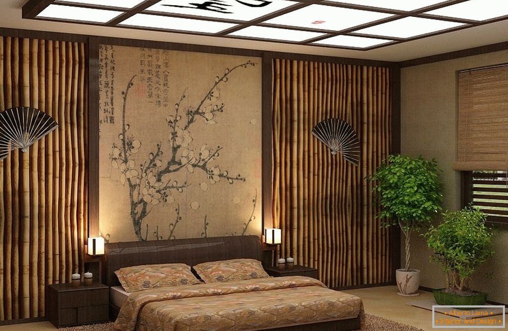 Бамбукові панелі в інтер'єрі японського стилю