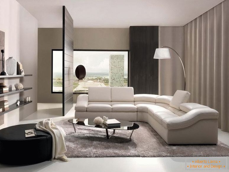 М'який, комфортний диван в стилі хай тек, як не можна краще вписується в інтер'єр квартири-студії. 