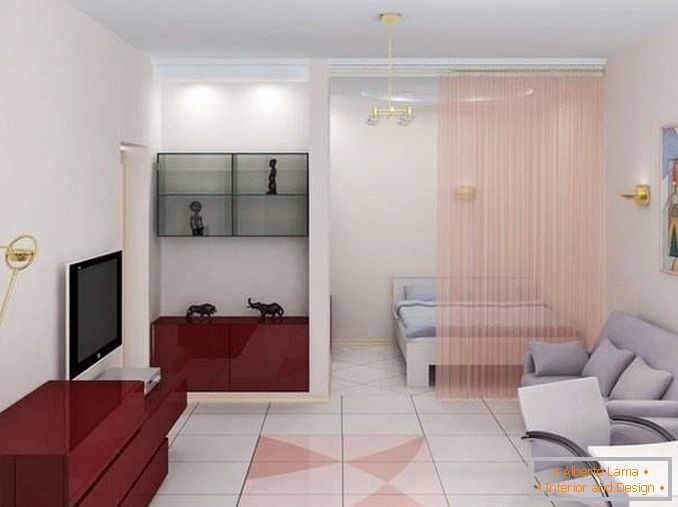 Дизайн 1 кімнатної квартири хрущовки з окремою спальнею