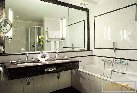 дизайн ванної кімнати з великим дзеркалом, фото 38