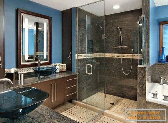 дизайн великої ванної кімнати з душовою, фото 8