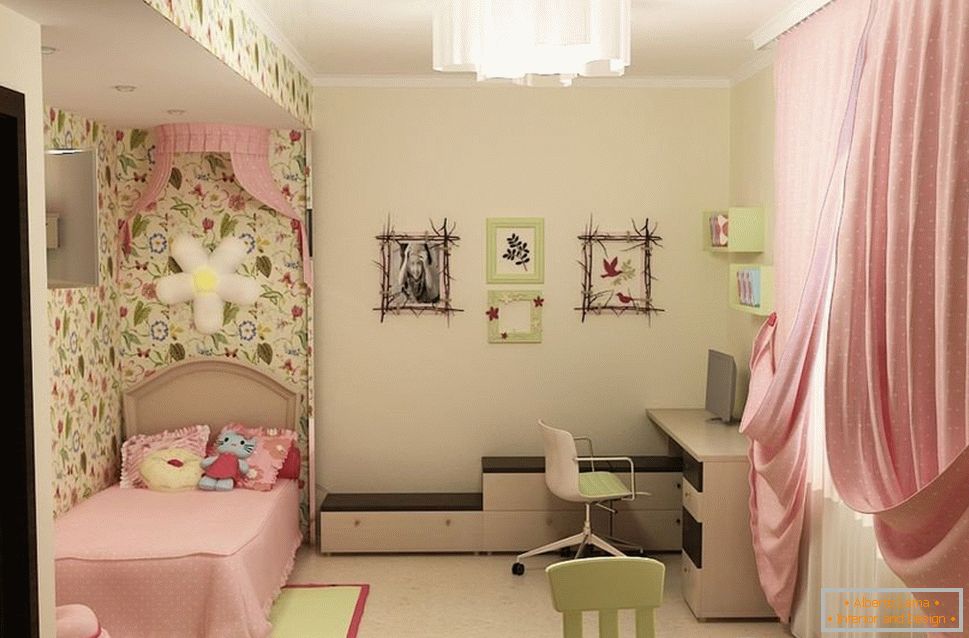 Дизайн світлої спальні для дівчинки