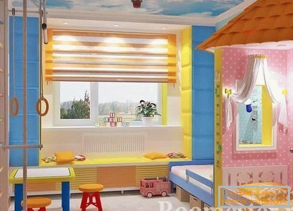 Дитяча кімната для двох дітей хлопчика і дівчинки