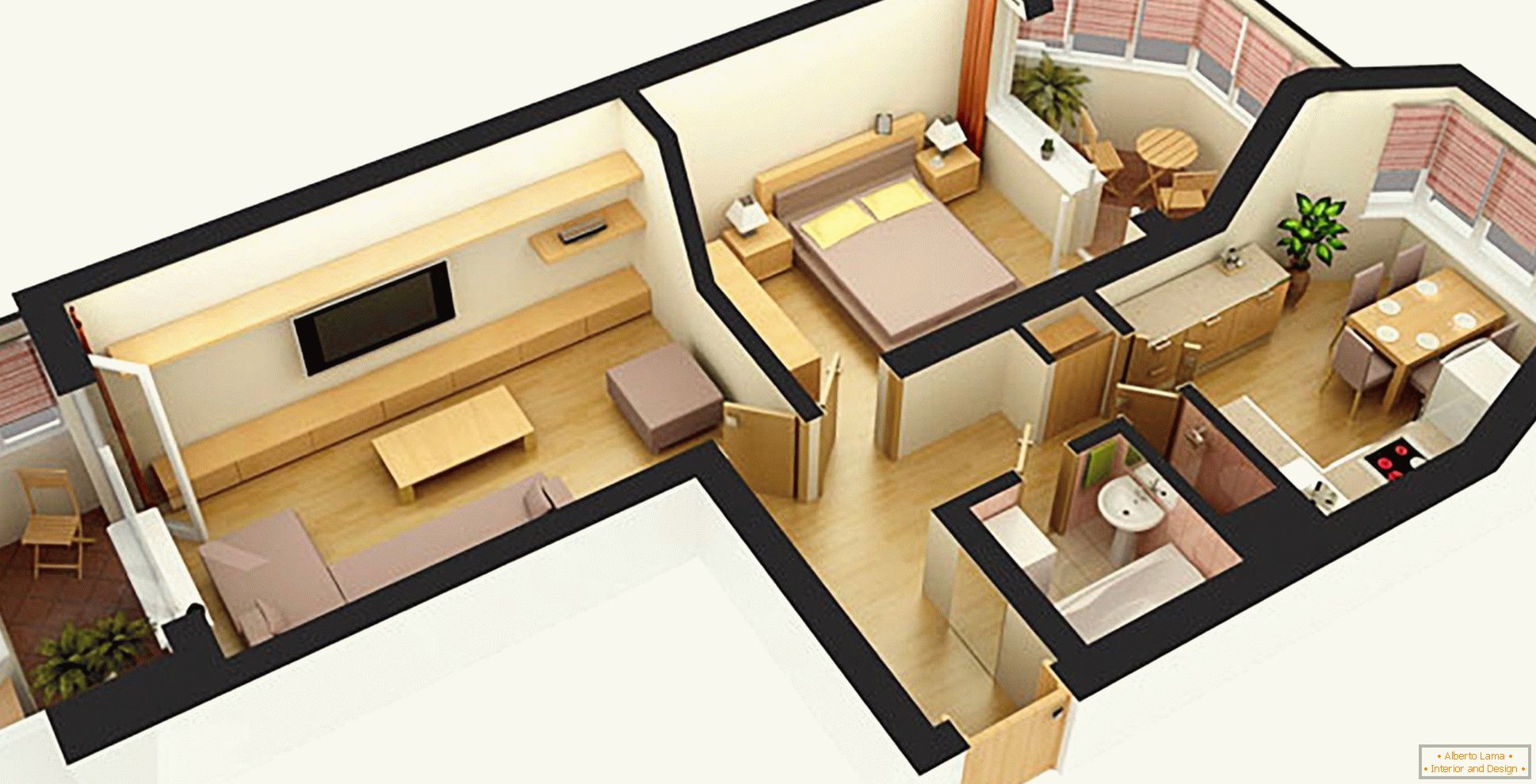 3Д-проект просторої квартири