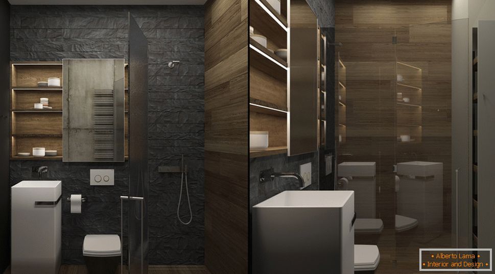 Дизайн ванної кімнати в сірих тонах