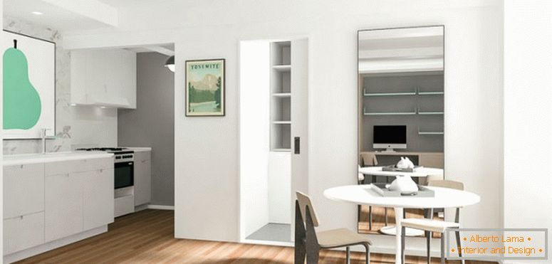 Дизайн інтер'єру маленької квартири в білому кольорі