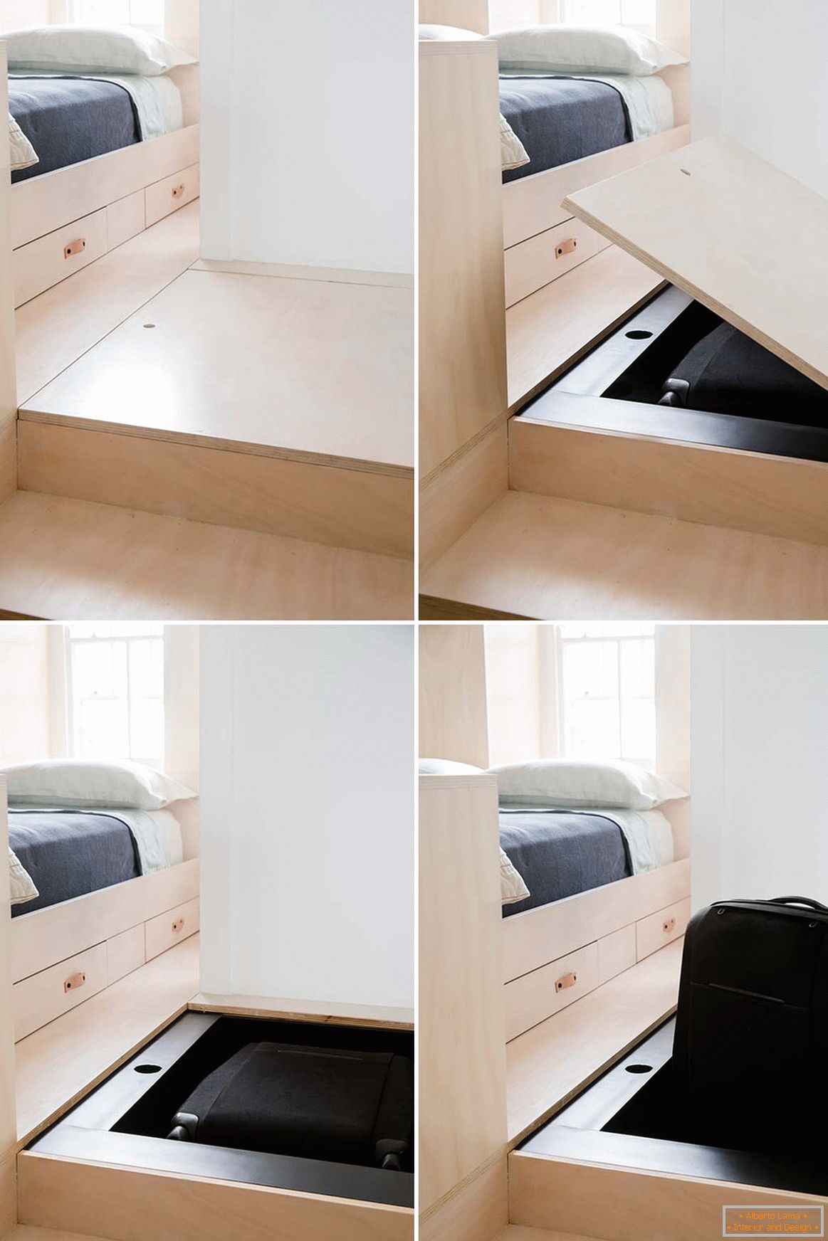 Дизайн інтер'єру маленької квартири в Сіднеї - чемодан в ящике