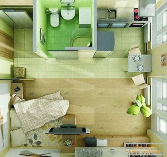 дизайн однокімнатної невеликої квартири, фото 28