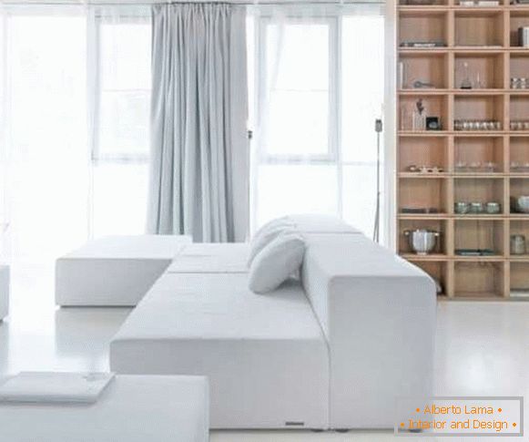 Однокімнатний інтер'єр в сучасному стилі та меблями мінімалізм