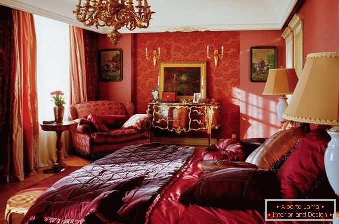 красная спальня дизайн фото, фото 4